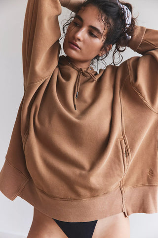 Free People- Sprint to The Finish Hood- Camel