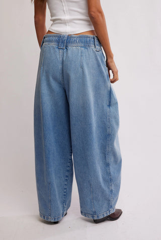 Free People Margo Wide Leg Barrel Pull On Jeans