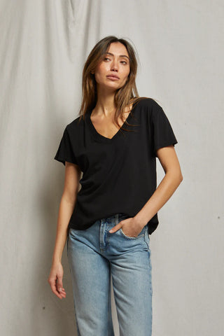 Perfect White Tee Hendrix Cotton Boxy V Neck Tee