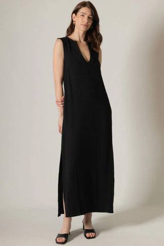Emma Black Linen Maxi Dress