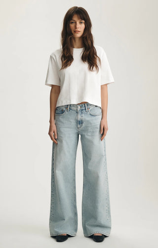 Sandy Wide Leg Jeans Low Rise | Bleached Classic Denim