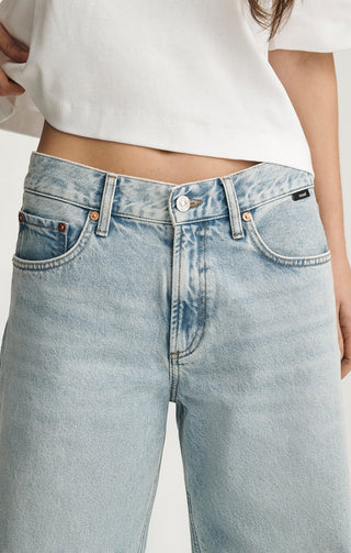 Sandy Wide Leg Jeans Low Rise | Bleached Classic Denim