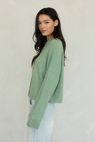 Mismatch Buttons Piper Cardigan // Matcha