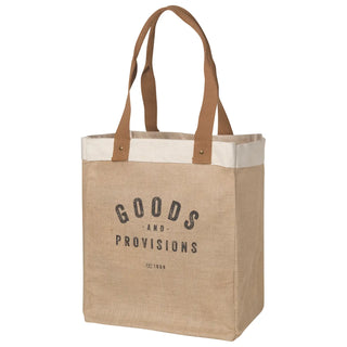 Goods and Provisions Large Burlap Shopping Bag