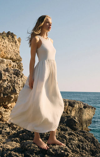 Z Supply Charlotte Rib Midi Dress - Crystal