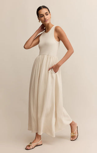 Z Supply Charlotte Rib Midi Dress - Crystal