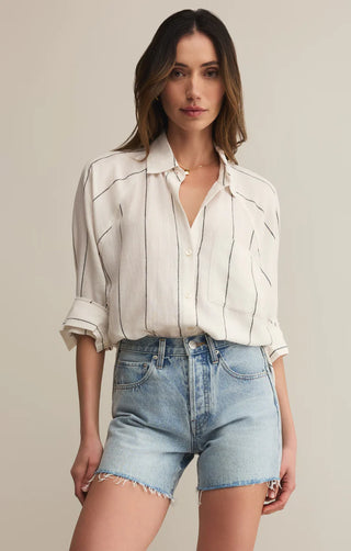 Z Supply The Perfect Linen Top - White