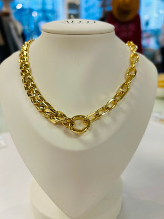 Gold Dual Wear Double Chain Charm Necklace