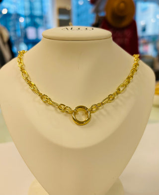 Gold Alt Chain Charm Necklace