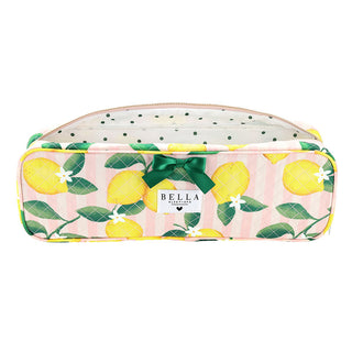 Pink Stripes + Lemons Quilted Hair Tool Bag