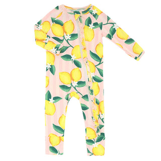 Pink Stripes + Lemons Cozy Romper