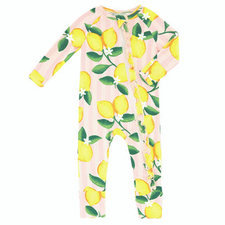 Pink Stripes + Lemons Cozy Romper
