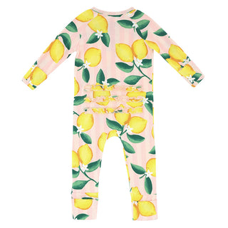 Pink Stripes + Lemons Cozy Romper