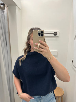 Elle Sleeveless Knit Sweater Vest / Navy