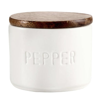 Pepper Ceramic Pot With Wood Lid