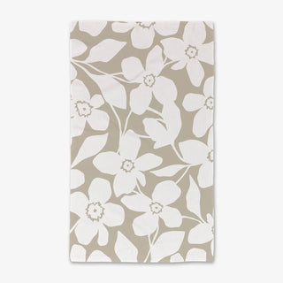 Big Tan Flowers Luxe Hand Towel/ Geometry Towels
