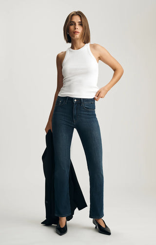 Mavi Stella Ribbed High Neck Tank Top White