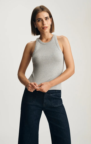 Mavi Stella Ribbed Tank Top Light Grey Melange