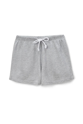 Layla French Terry Sweat Shorts / Heather Grey / Perfect White Tee