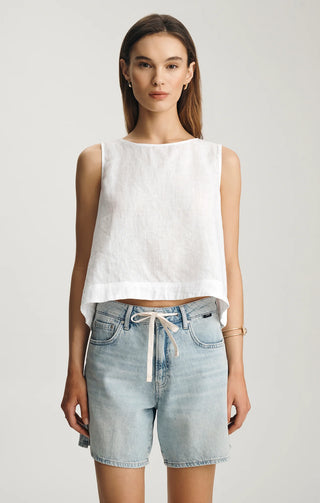 Mavi Nella Relaxed Shorts High Rise | Bleached Linen Denim