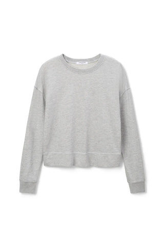 Tyler French Terry Pullover Sweatshirt/ Heather Grey/Perfect White Tee
