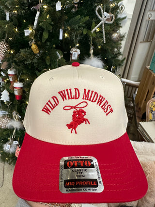 Wild Wild Midwest Hat- Red/Natural