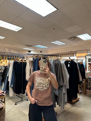 John Denver Country Road Reverse GF Tee - Mocha Mousse // Daydreamer