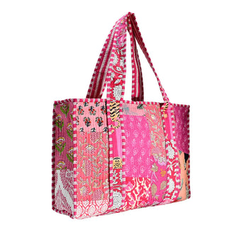 Quilted Print Tote Bag - Small