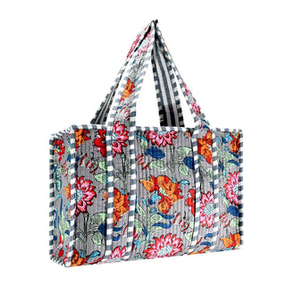 Quilted Print Tote Bag - Small