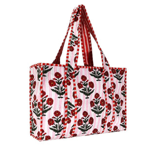 Quilted Print Tote Bag - Large