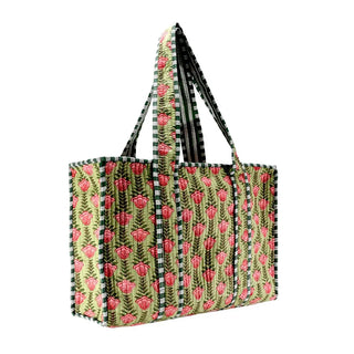 Quilted Print Tote Bag - Large