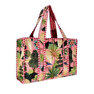 Quilted Print Tote Bag - Large