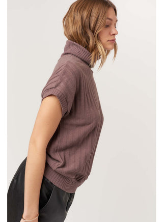 Forever Yours Funnel Neck Rib Tee / Dark Mocha / Project Social T