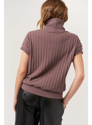 Forever Yours Funnel Neck Rib Tee / Dark Mocha / Project Social T