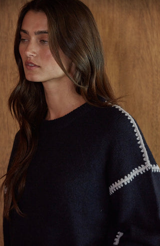 Manon Whipstitch Sweater Dark Navy
