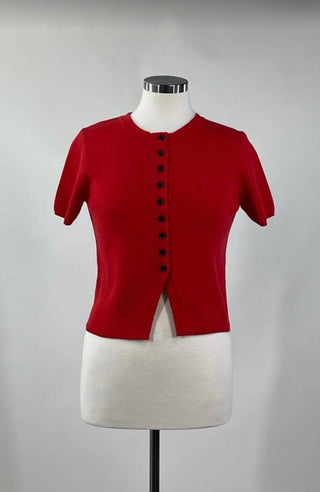 Abbey Button Down Top Red