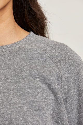 Lennon Fleece Long Sleeve Sweatshirt - Dark Heather Grey | Perfect White Tee