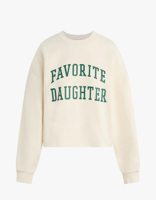 Favorite Daughter - The Cropped Collegiate Sweatshirt Gardenia Emerald