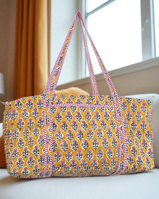 Bright Side Yellow Floral Duffle Bag