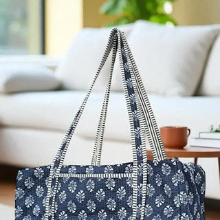Nantucket Blooms Navy Duffle Bag