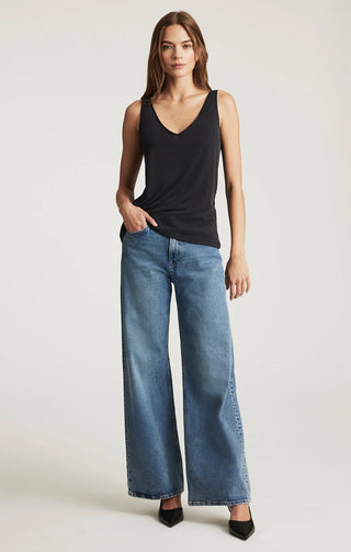 Mavi Florida Wide Leg Jeans - Dark Used Classic Blue | Mavi