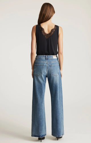 Mavi Florida Wide Leg Jeans - Dark Used Classic Blue | Mavi