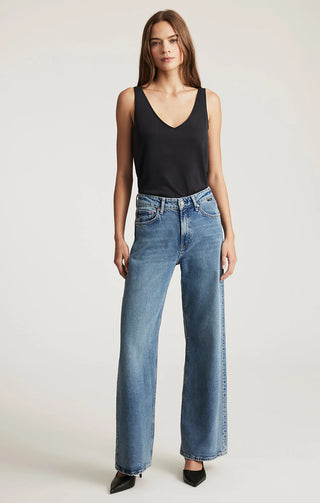Mavi Florida Wide Leg Jeans - Dark Used Classic Blue | Mavi