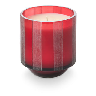 Cranberry Currant Etched Striped Glass -Illume
