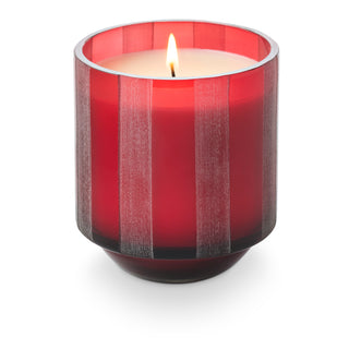 Cranberry Currant Etched Striped Glass -Illume