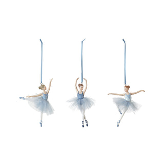 Resin Ballerina Ornament with Blue Tutu, 3 Styles