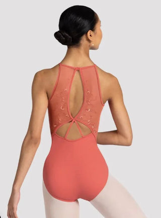 High Neck Open Back Detail Leo- Peach