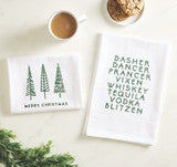 Dasher Dancer Prancer Tea Towel