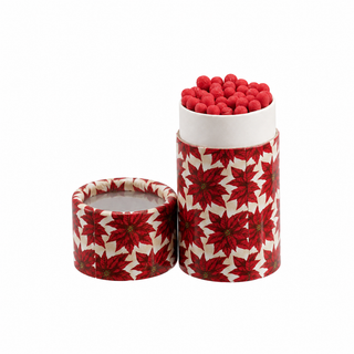 Safety Matches in Tube Matchbox with Botanical Pattern, 3 Styles