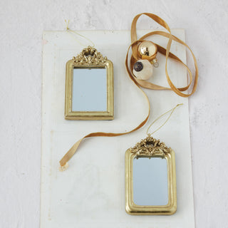 Resin Baroque Mirror Ornament, Gold Finish, 2 Styles